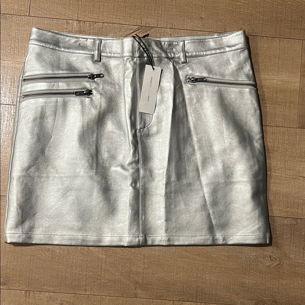Rebecca minkoff Silver Mini Skirt size 12